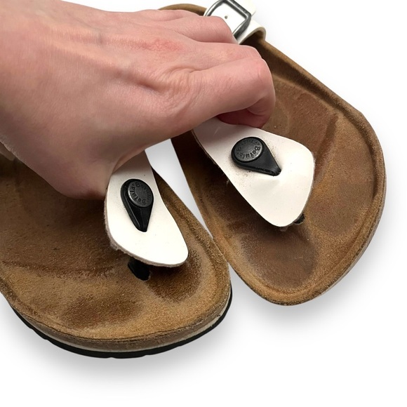 Betula By Birkenstock Pearl White Gizeh Sandals Size 7 Womens Open Toe - Picture 6 of 9